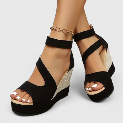 Leah | Orthopedic Woven Wedge Sandals