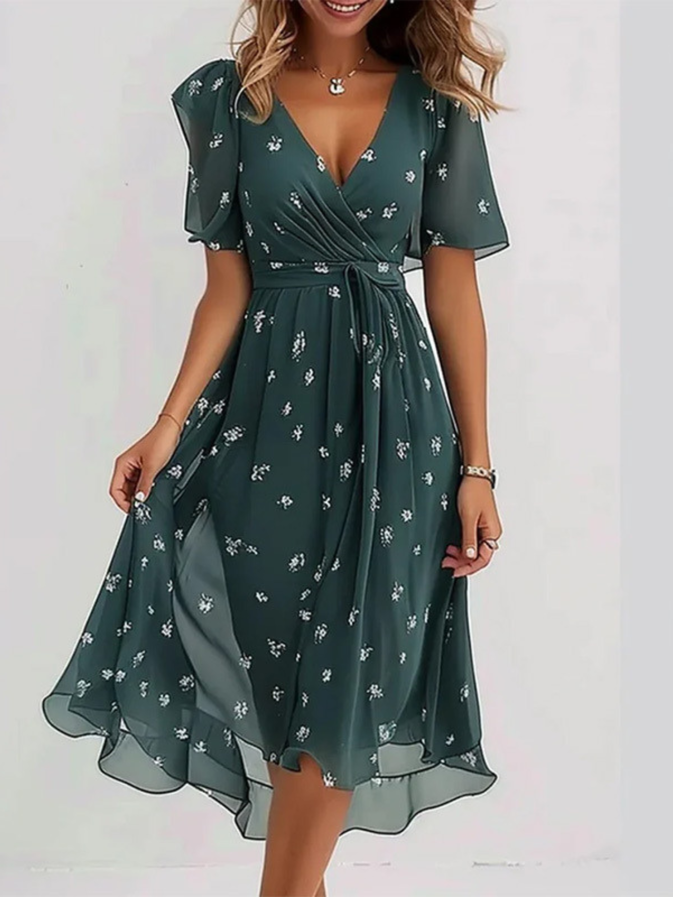 Lily | Floral Summer Midi Dress
