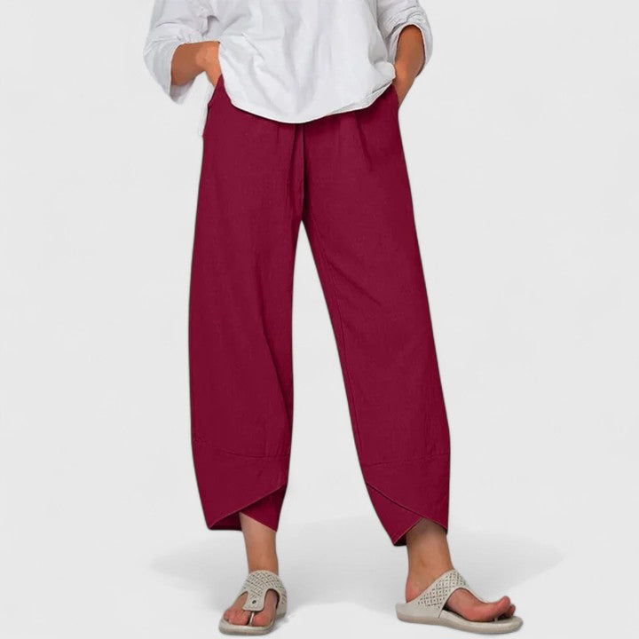 Luna | Comfortable Drawstring Waist Wide Leg Pants
