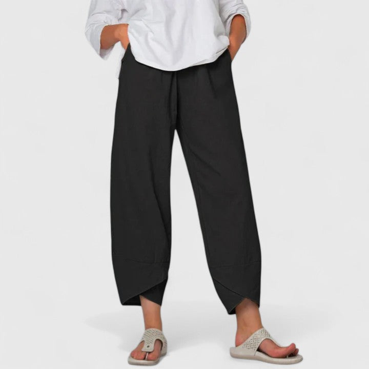 Luna | Comfortable Drawstring Waist Wide Leg Pants