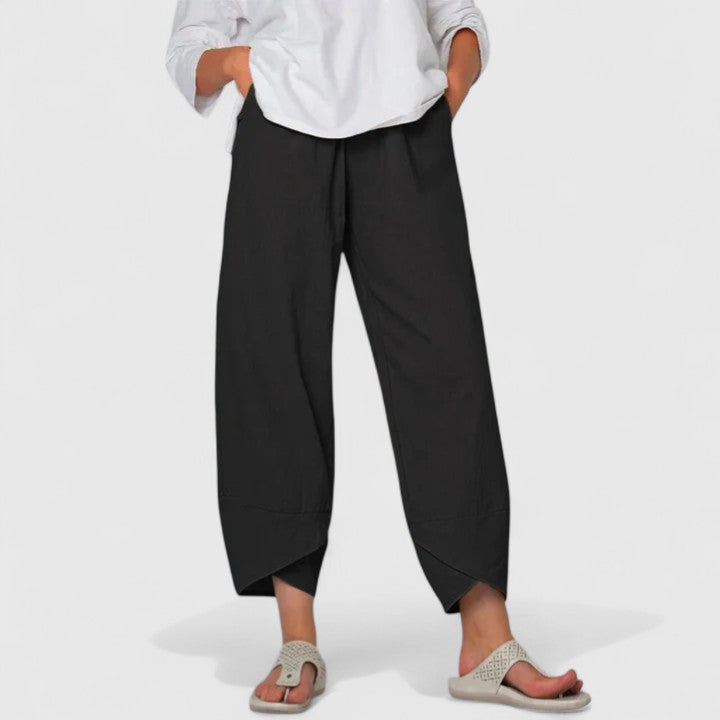 Luna | Comfortable Drawstring Waist Wide Leg Pants