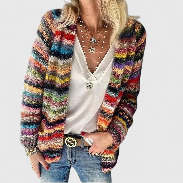 Luna | Multicolor Knit Open Cardigan