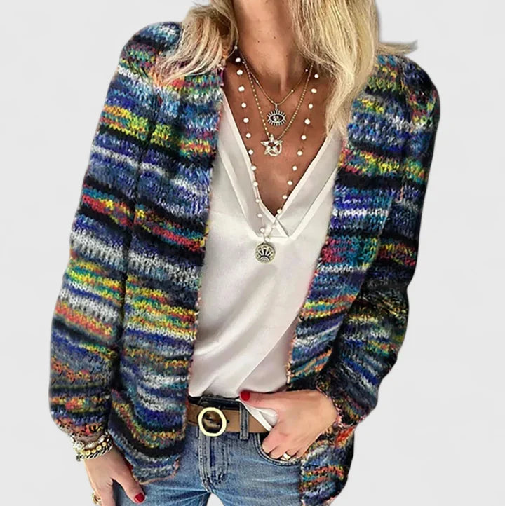 Luna | Multicolor Knit Open Cardigan