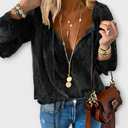 Luna | Sheer Lace Boho Blouse