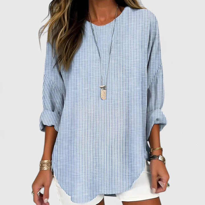 Nora | Comfy Striped Longline Blouse