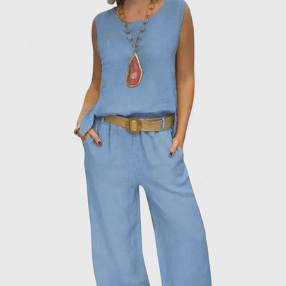 Marina | Elegant Sleeveless Top and Pants Matching Set