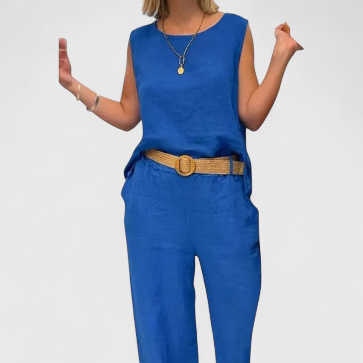 Marina | Elegant Sleeveless Top and Pants Matching Set