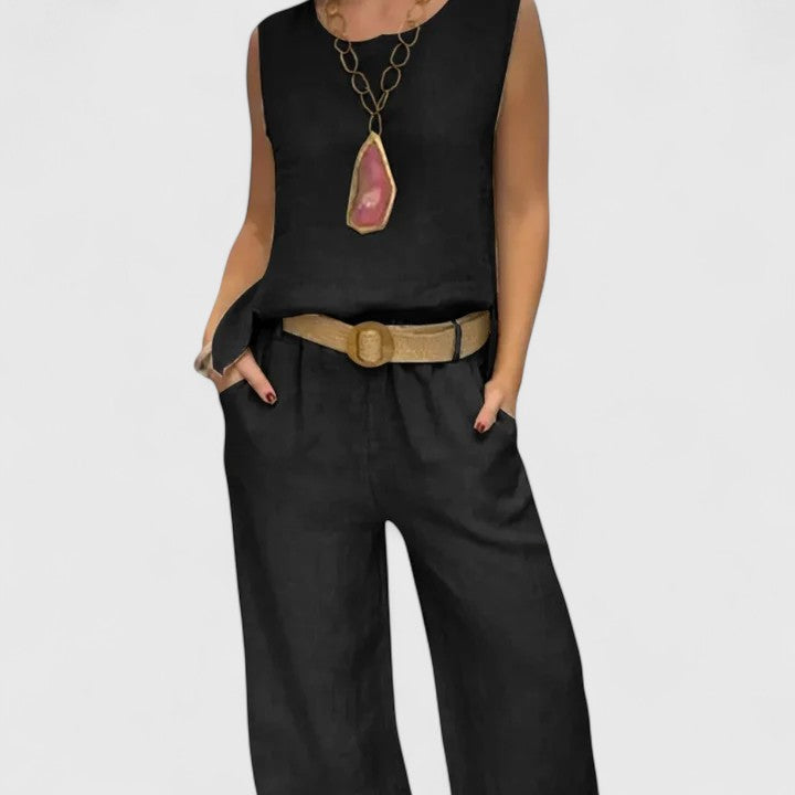 Marina | Elegant Sleeveless Top and Pants Matching Set