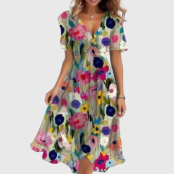 Marina | Elegant V-Neck Midi Dress