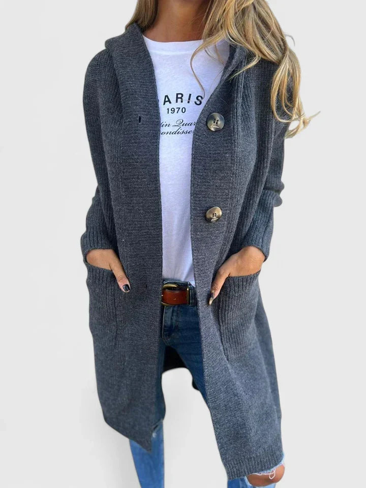 Marina | Longline Hooded Cardigan With Pockets