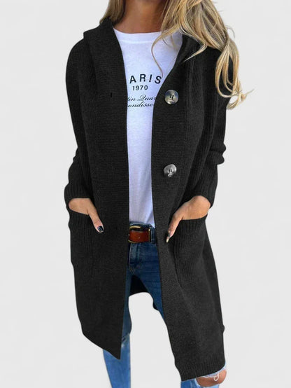 Marina | Longline Hooded Cardigan With Pockets