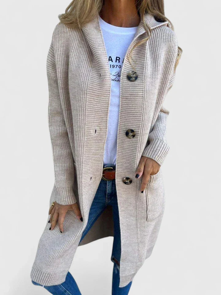 Marina | Longline Hooded Cardigan With Pockets