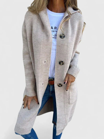 Marina | Longline Hooded Cardigan With Pockets
