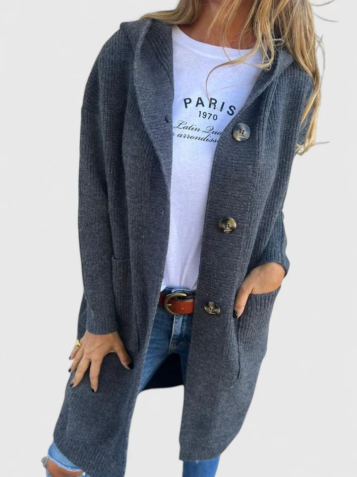 Marina | Longline Hooded Cardigan With Pockets