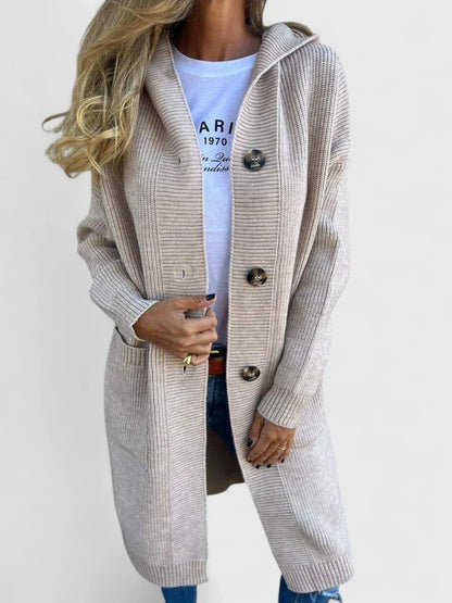 Marina | Longline Hooded Cardigan With Pockets