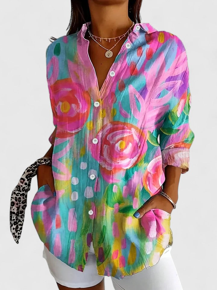 Maya | Floral Button Down Summer Blouse