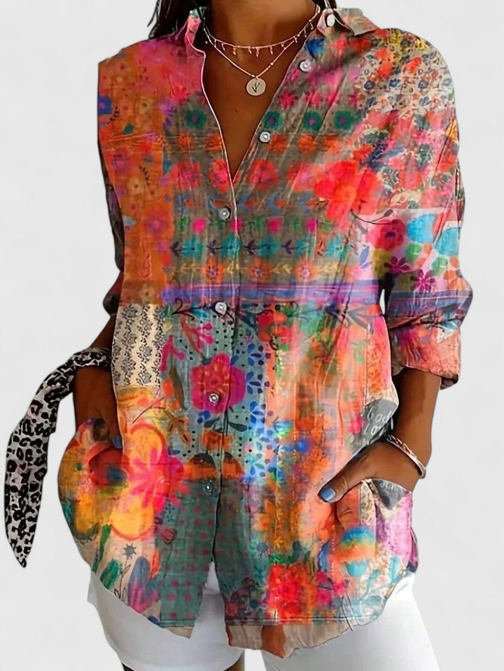 Maya | Floral Button Down Summer Blouse