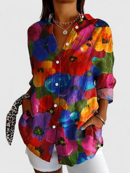 Maya | Floral Button Down Summer Blouse