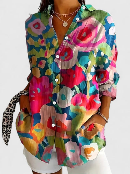 Maya | Floral Button Down Summer Blouse