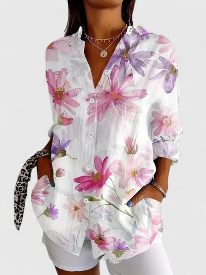Maya | Floral Button Down Summer Blouse