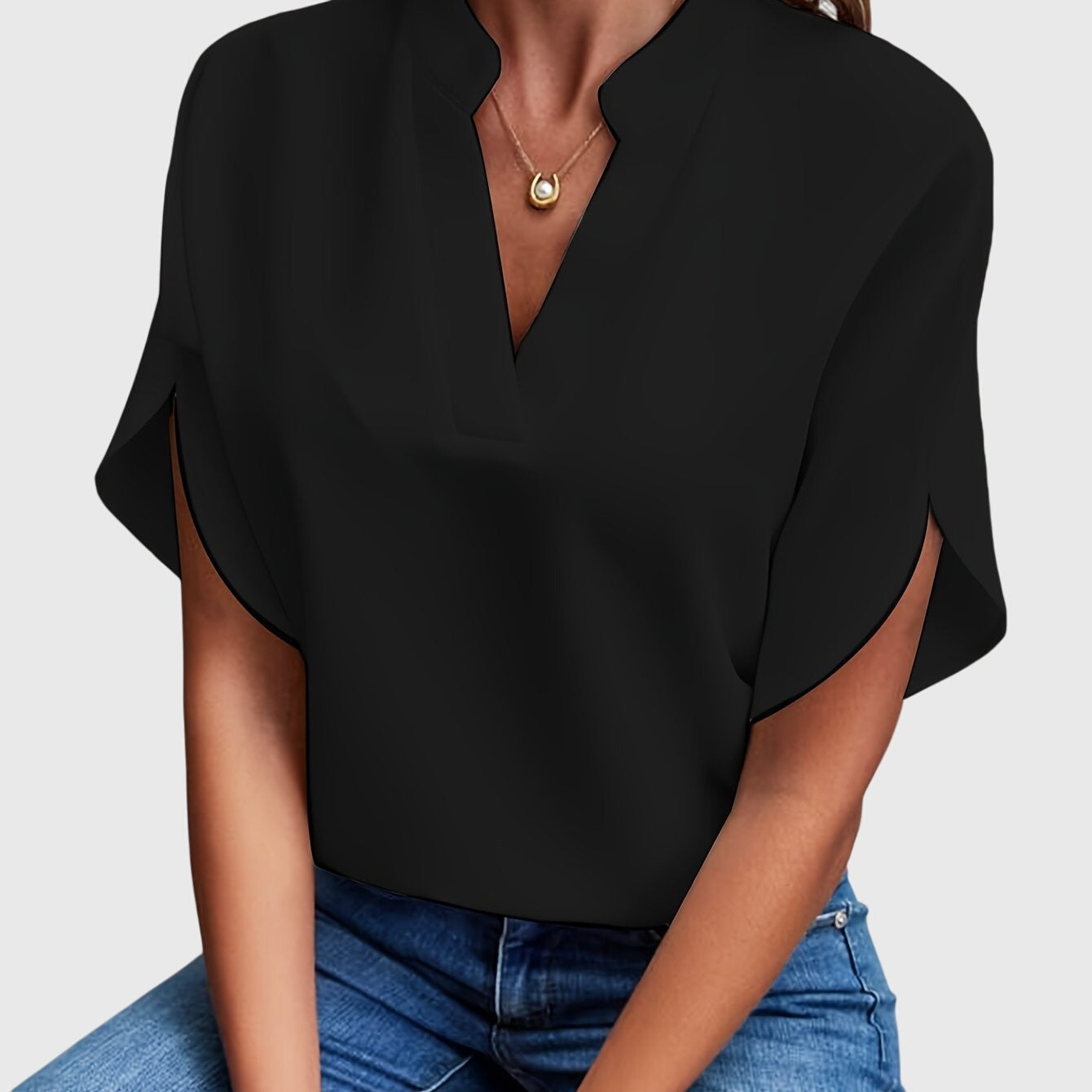 Mia | Elegant Stand Collar Blouse