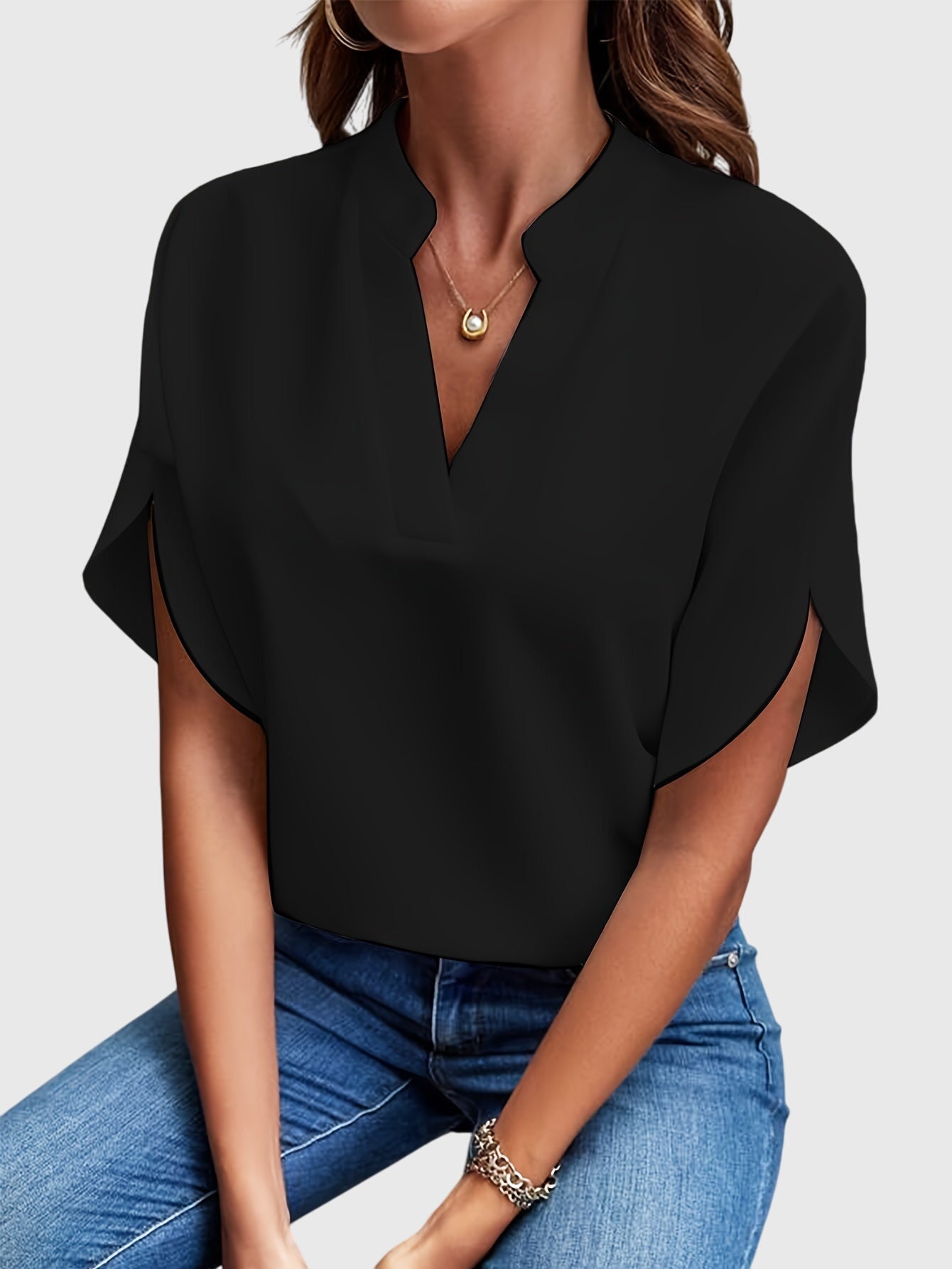 Mia | Elegant Stand Collar Blouse
