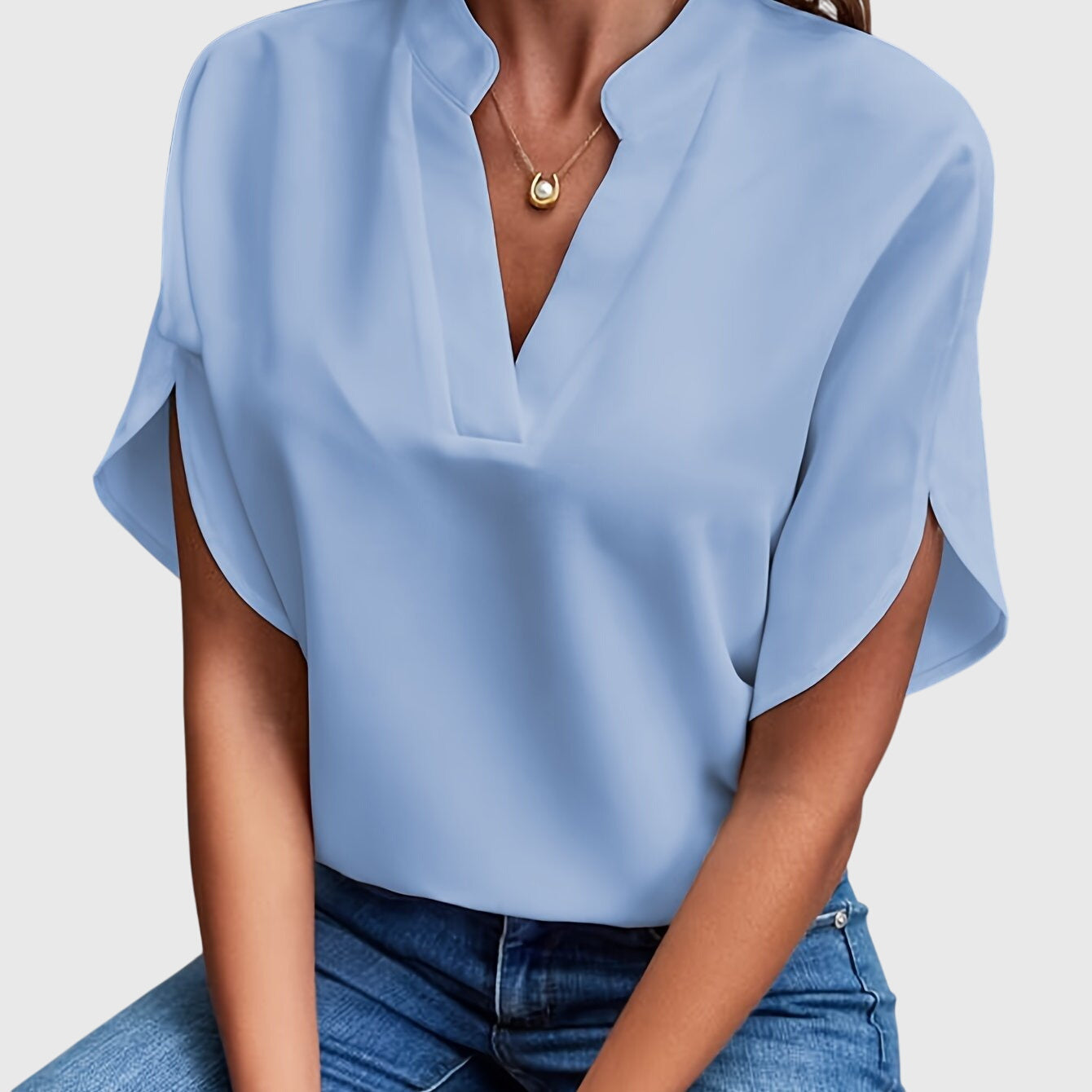 Mia | Elegant Stand Collar Blouse
