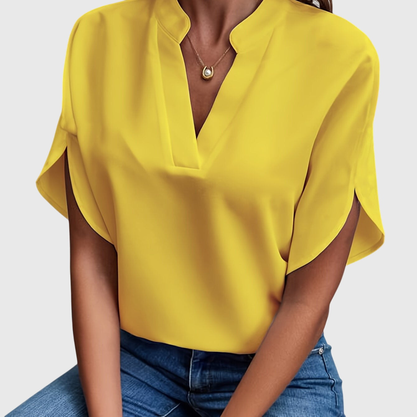 Mia | Elegant Stand Collar Blouse