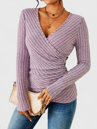 Mia | Wrap Ribbed Knit Top
