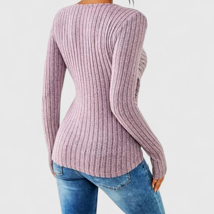 Mia | Wrap Ribbed Knit Top