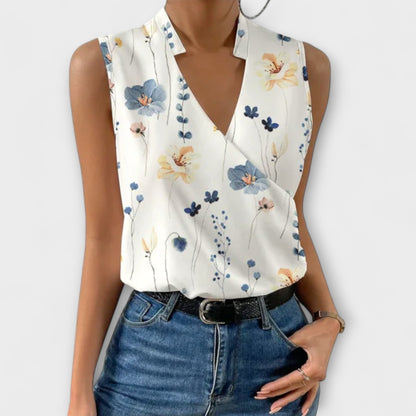 Lily | Collared Wrap Sleeveless Top
