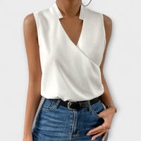 Lily | Collared Wrap Sleeveless Top