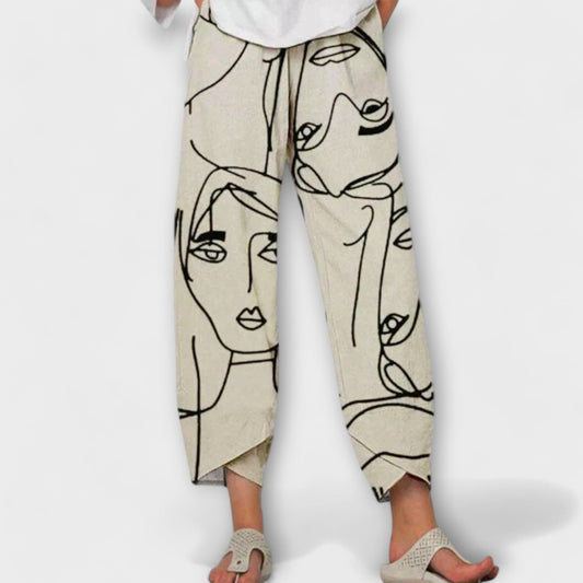 Diana | Abstract Print Wide Leg Pants
