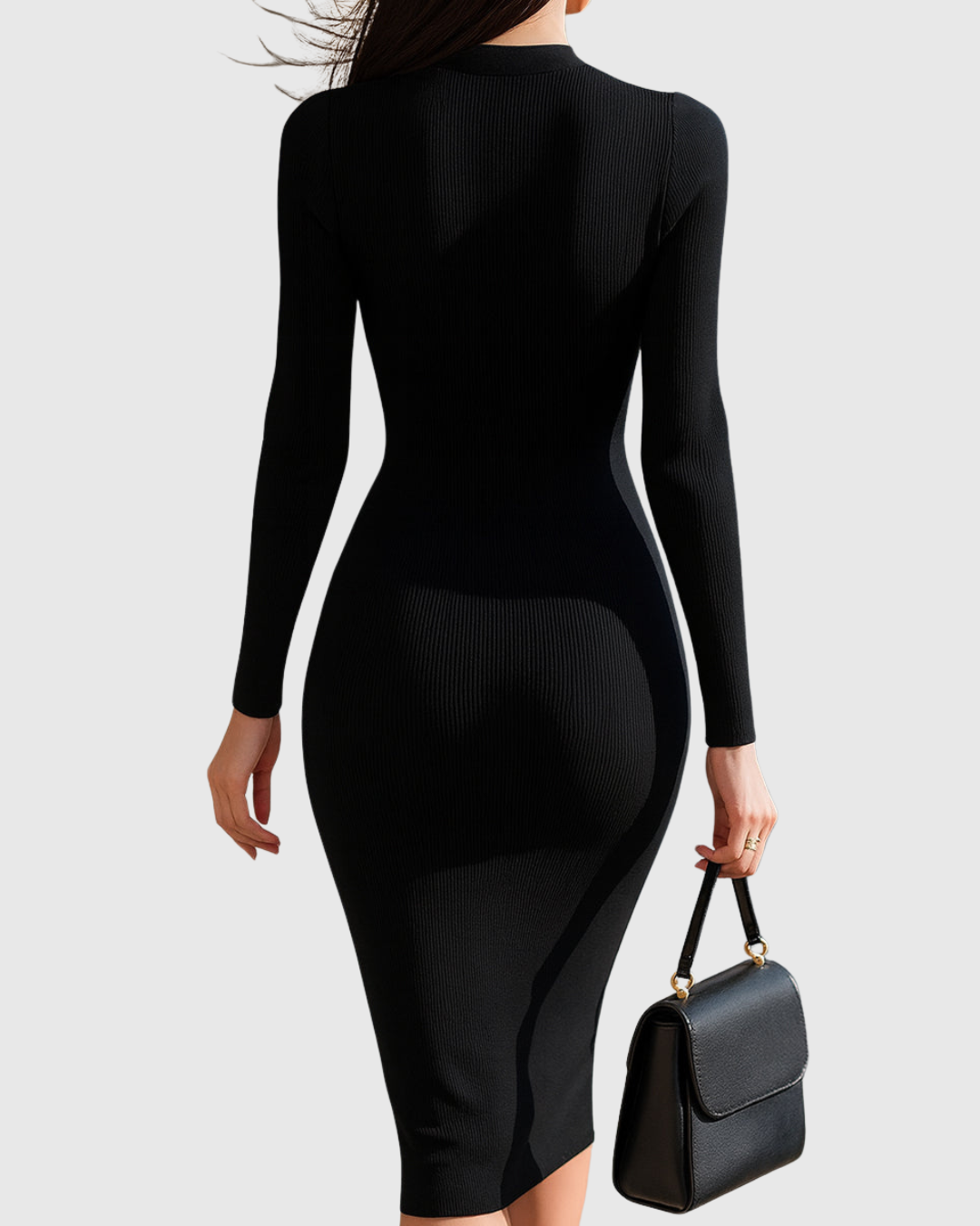 Naomi | Ribbed Knit Bodycon Midi Dress