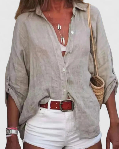 Natalie | Comfortable Button Up Blouse Shirt