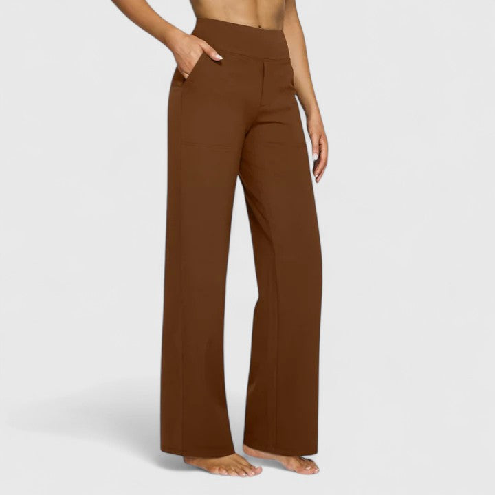 Nora | High Waist Wide Leg Pull On Pants