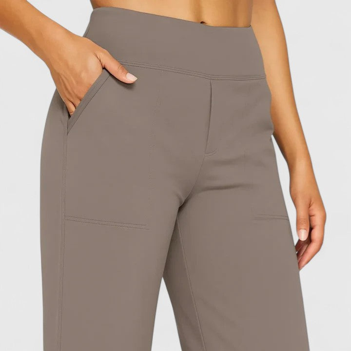 Nora | High Waist Wide Leg Pull On Pants