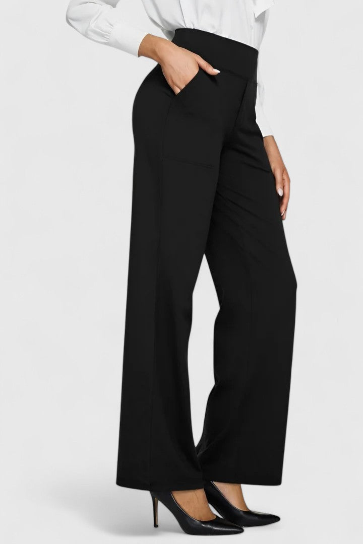 Nora | High Waist Wide Leg Pull On Pants
