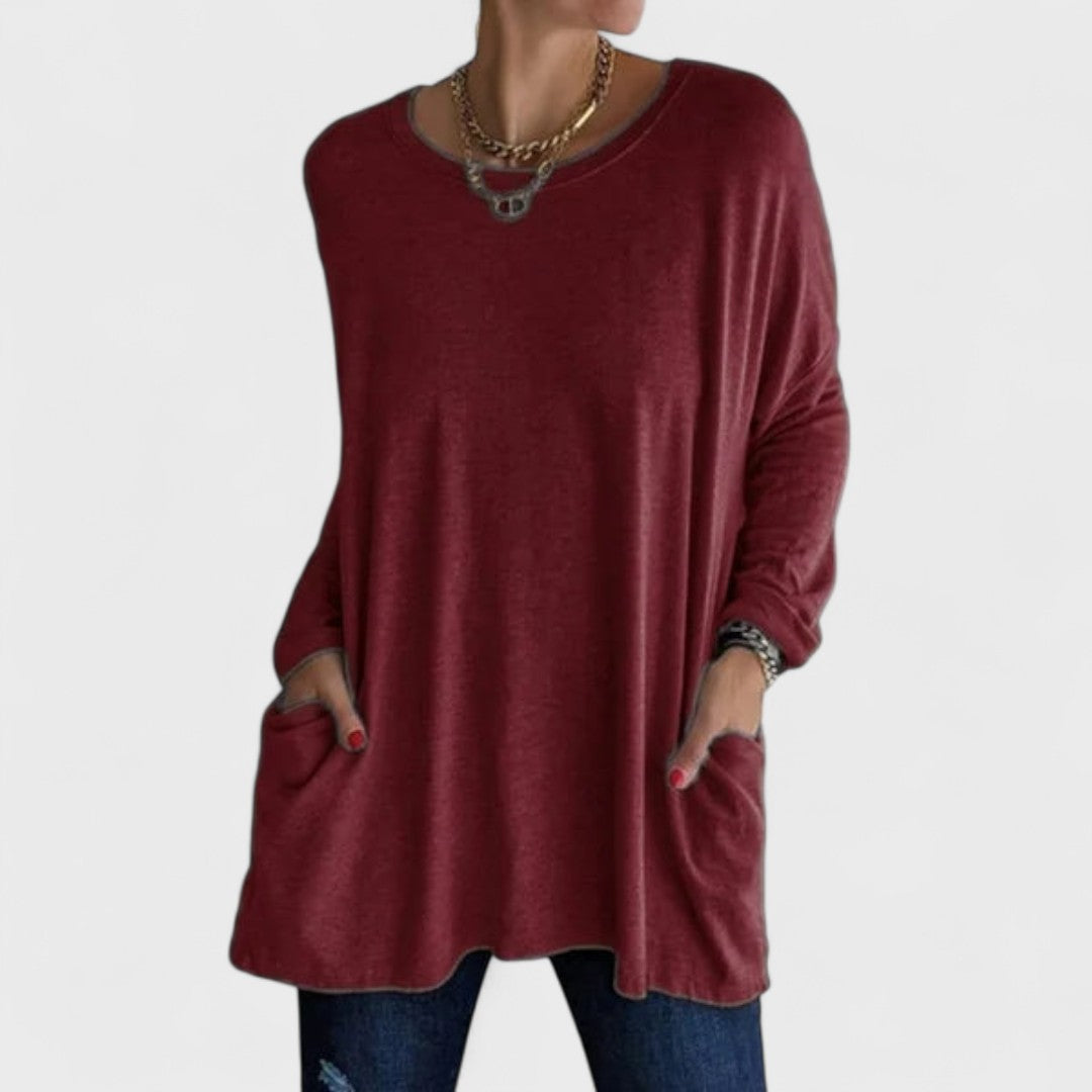 Nora | Oversized Long Sleeve Tunic Top