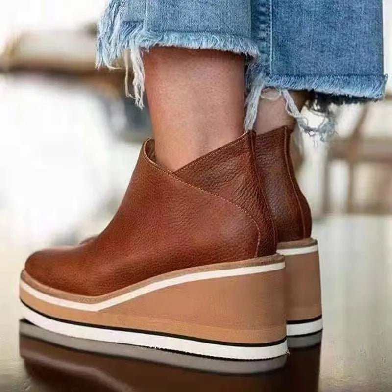 Nora | Waterproof Platform Wedge Ankle Boots