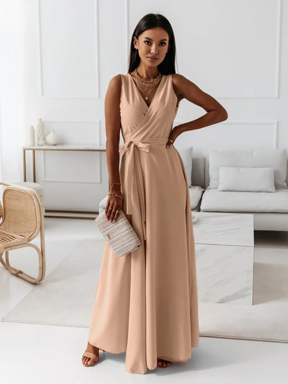 Riley | Sleeveless Wedding Guest Wrap Maxi Dress