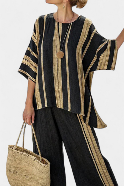 Kennedy | Comfortable Striped Two Piece Matching Set
