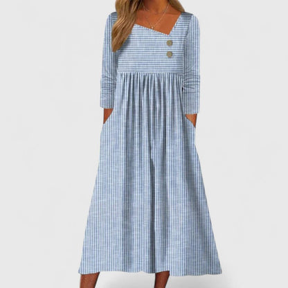 Maya | Striped Summer Midi Dress