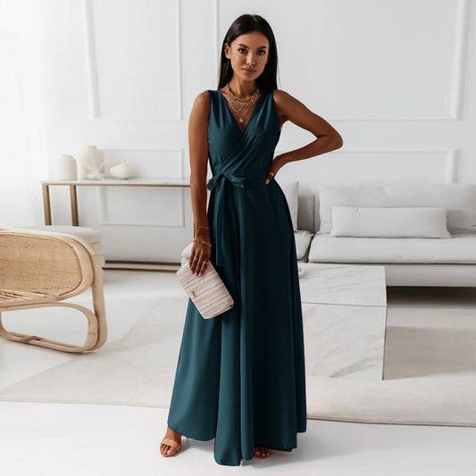 Riley | Sleeveless Wedding Guest Wrap Maxi Dress