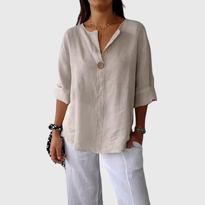 Olivia | Elegant Oversized V-Neck Blouse
