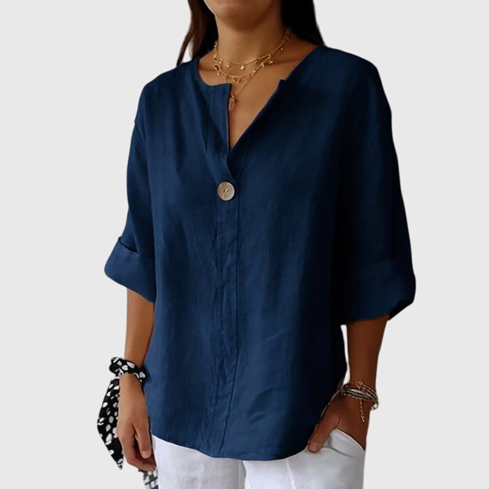Olivia | Elegant Oversized V-Neck Blouse