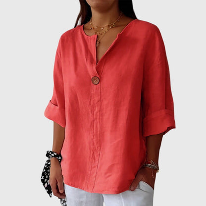 Olivia | Elegant Oversized V-Neck Blouse