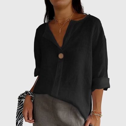 Olivia | Elegant Oversized V-Neck Blouse