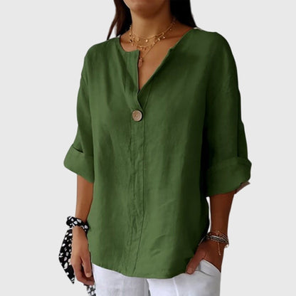 Olivia | Elegant Oversized V-Neck Blouse