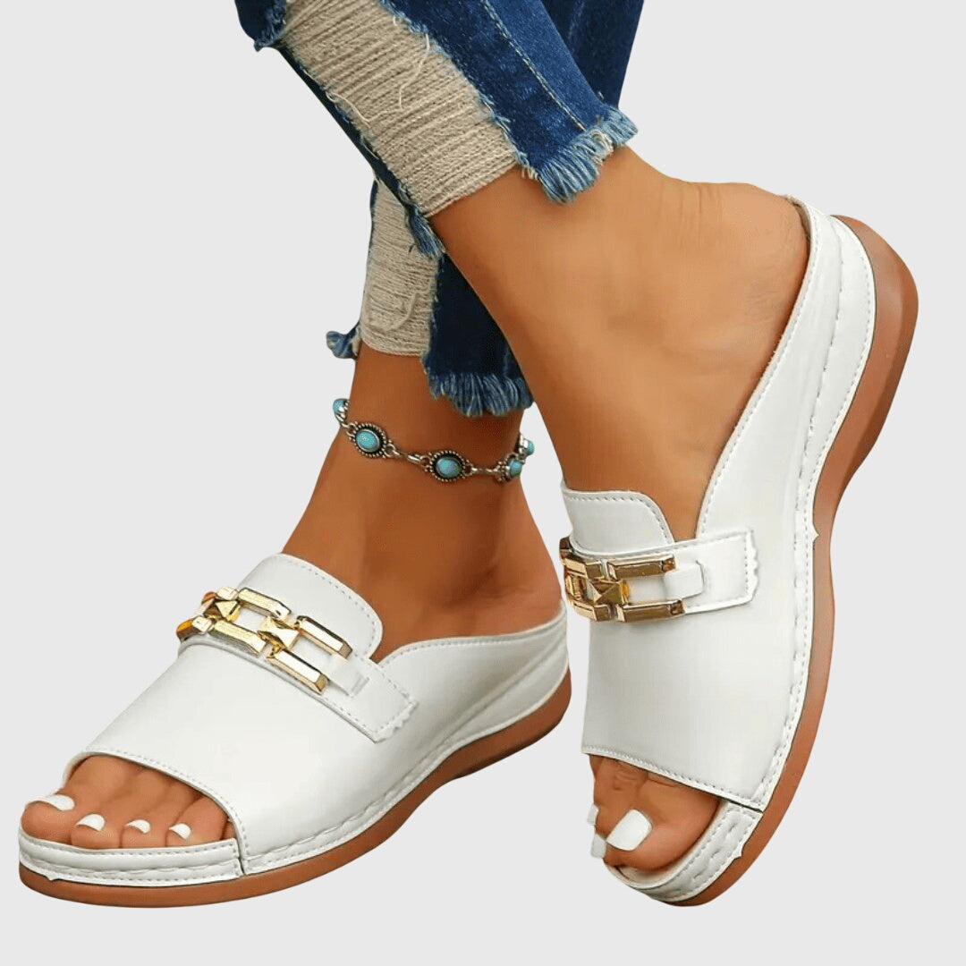 Olivia | Orthopedic Wedge Mule Sandals